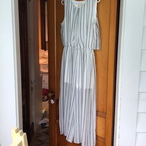 Black and white striped jumpsuit